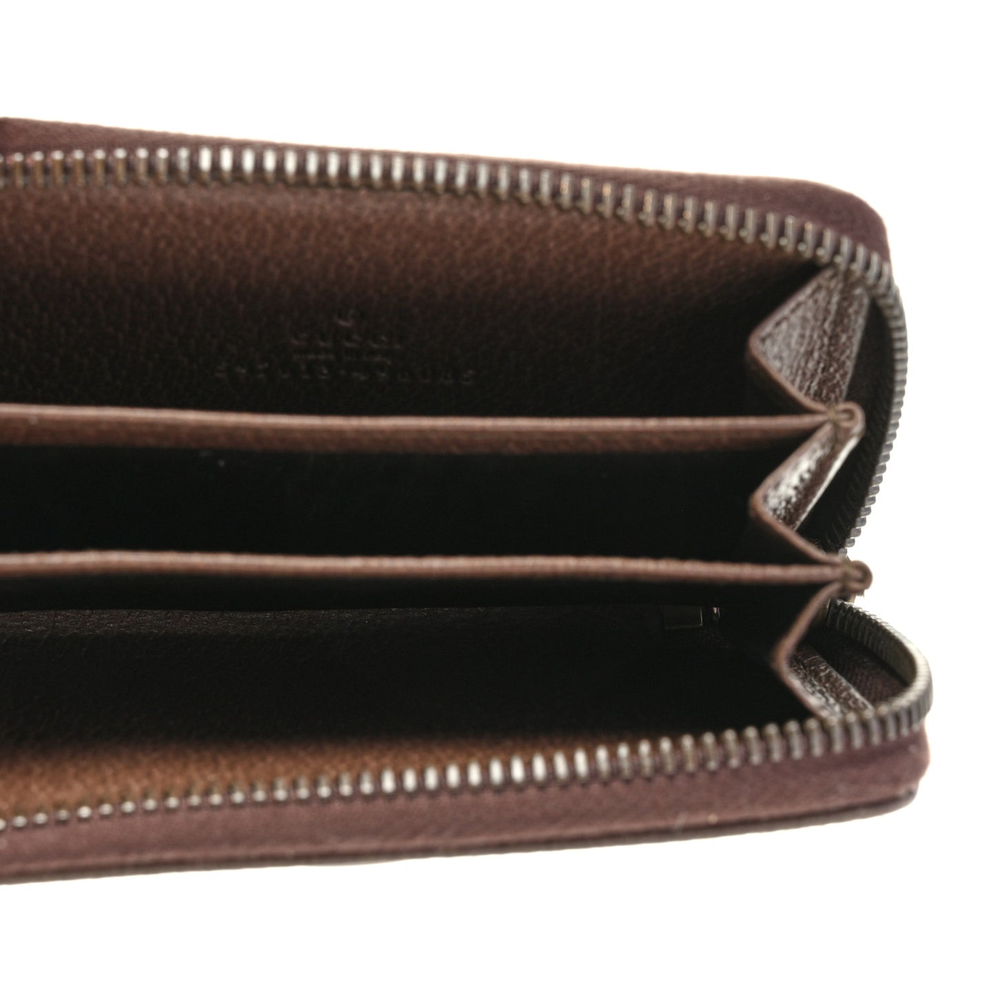 GG Supreme Web Ophidia Zip Around Card Case Brown