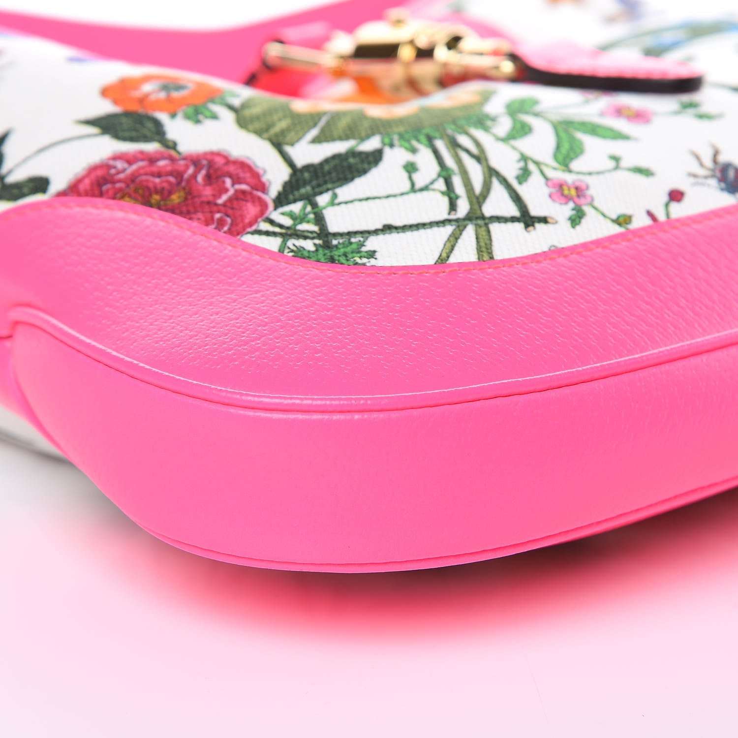 Gucci Canvas Flora Medium Jackie Hobo Fuchsia 8 of 9