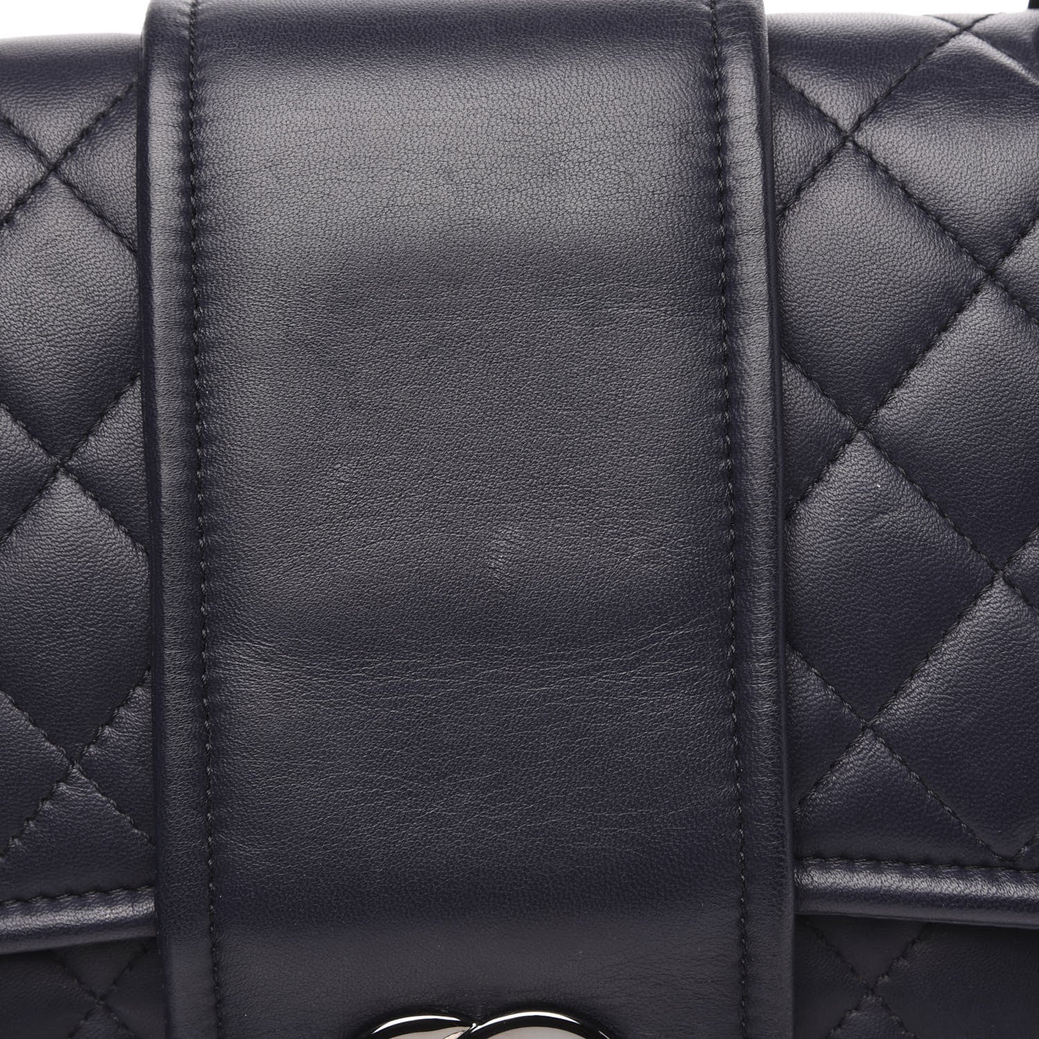 Chanel Lambskin Quilted Elementary Chic Flap Navy 8 of 13
