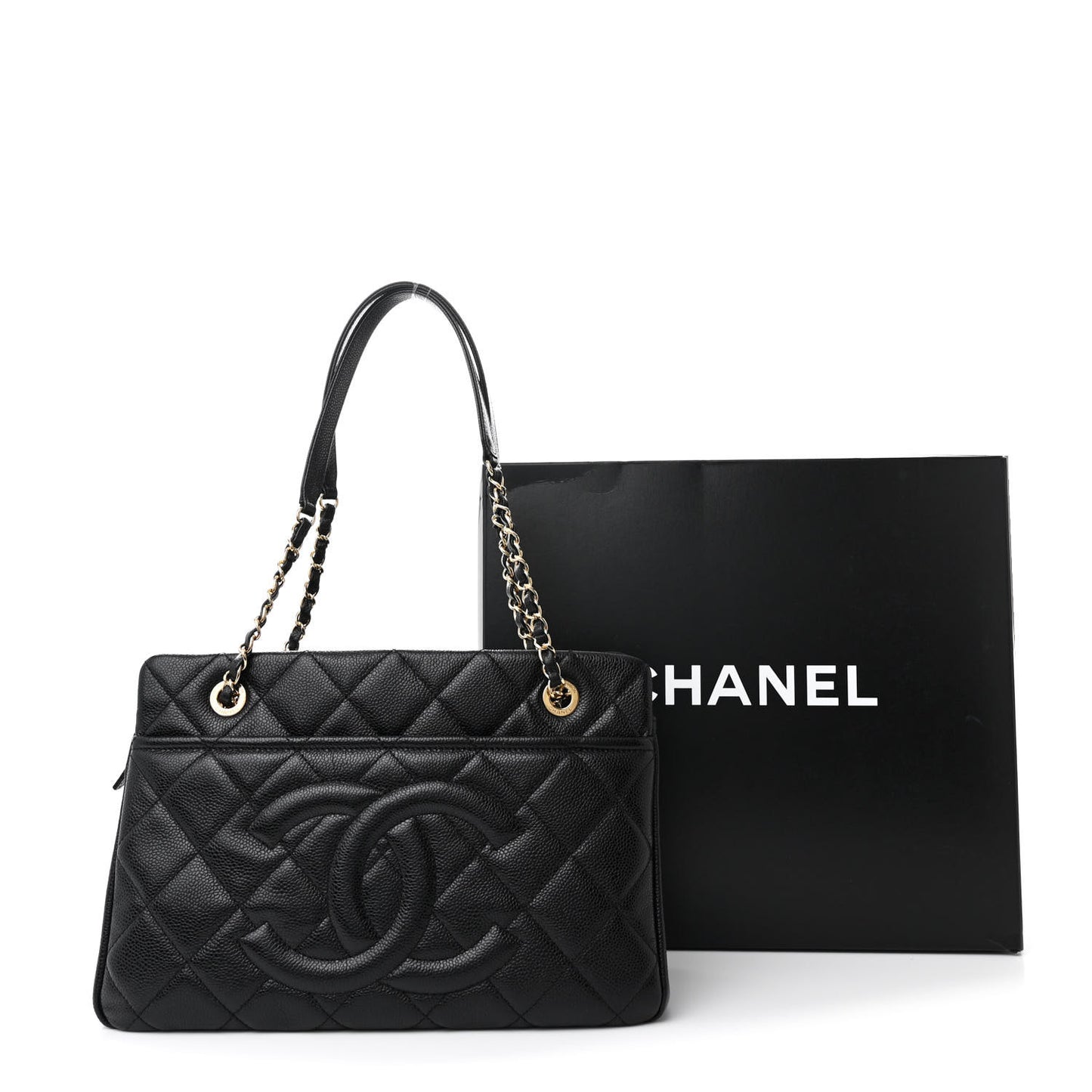 Caviar Quilted Timeless CC Soft Tote Black