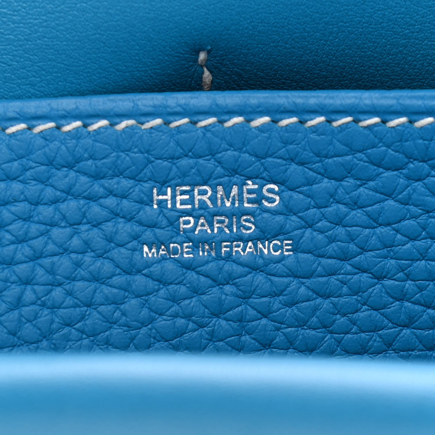 Hermes Taurillon Clemence Halzan 31 GM Bleu Frida 6 of 8