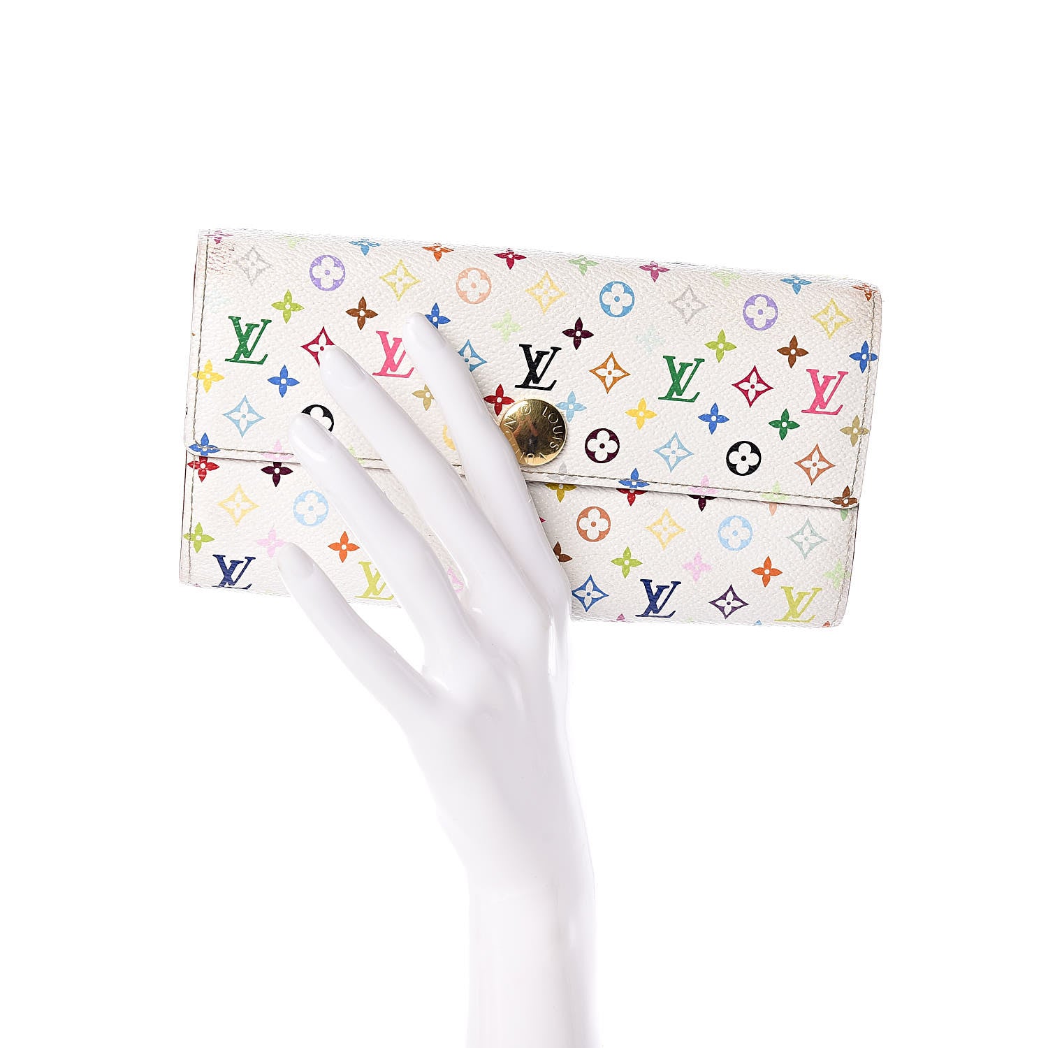 Louis Vuitton Monogram Multicolor Sarah Wallet White 2 of 10