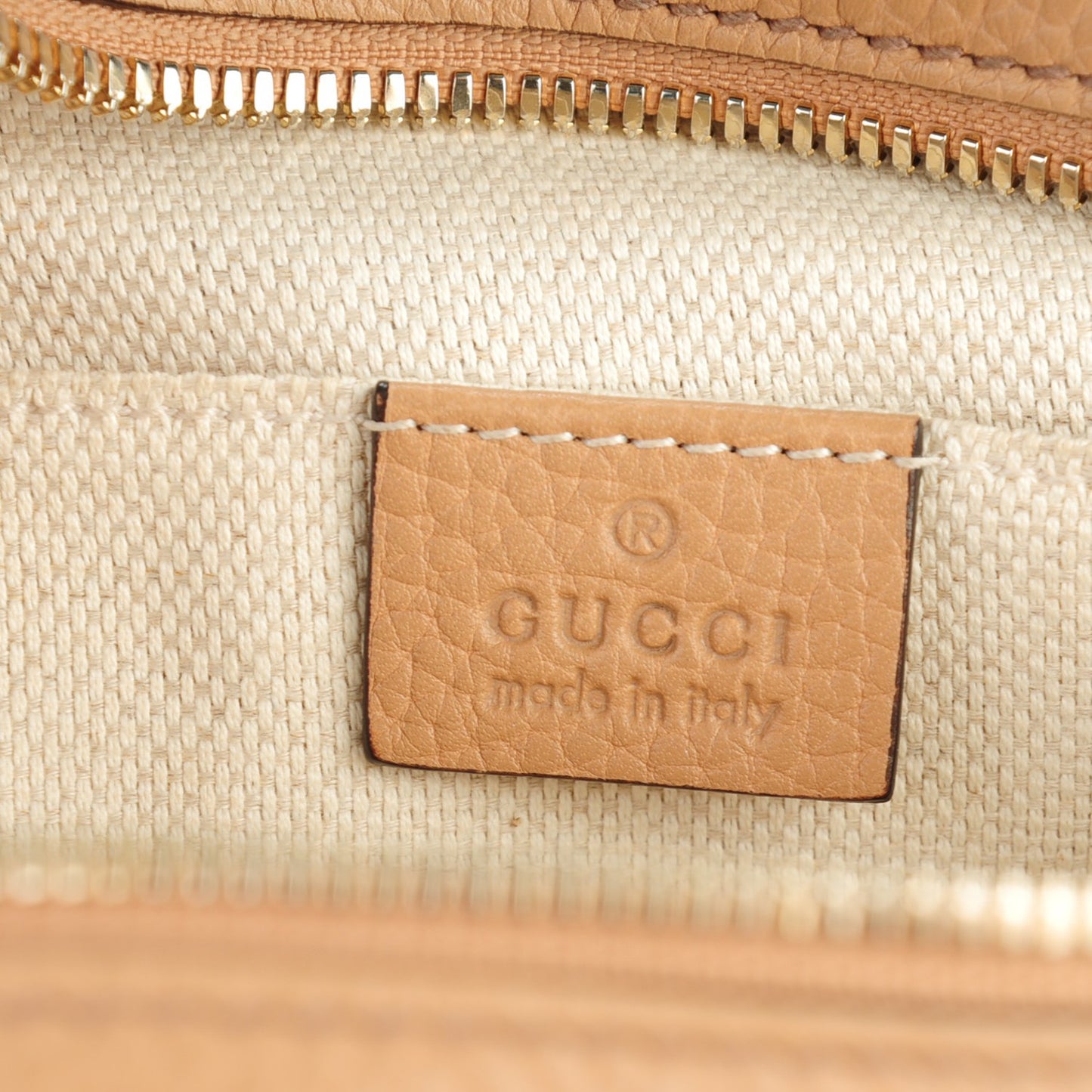 Pebbled Calfskin Small Soho Disco Bag Rose Beige