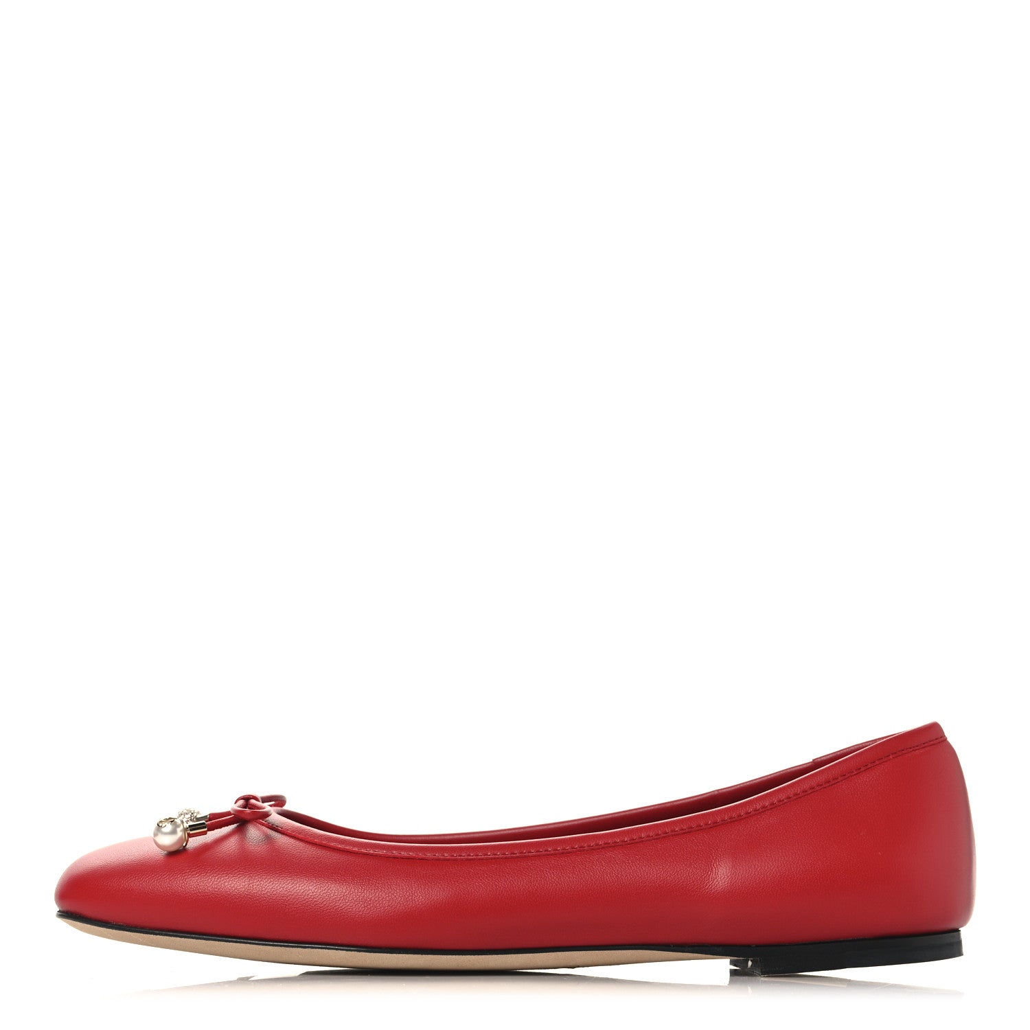 Jimmy Choo Nappa Pearl Elme Flats 39.5 Postbox Red 1 of 9