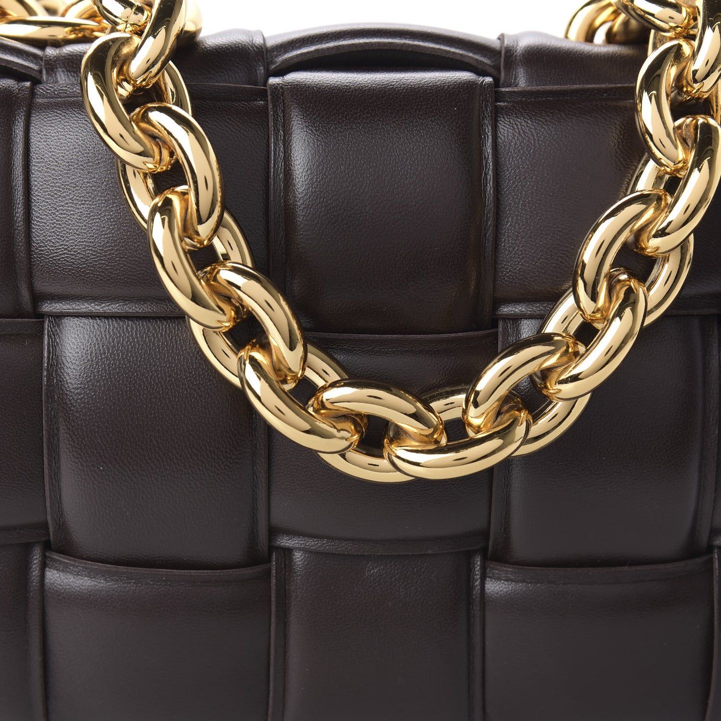 Lambskin Maxi Intreccio Padded Chain Cassette Crossbody Bag Black