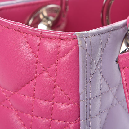 Christian Dior Lambskin Cannage Medium Bi-Color Lady Dior Pink Purple 15 of 17