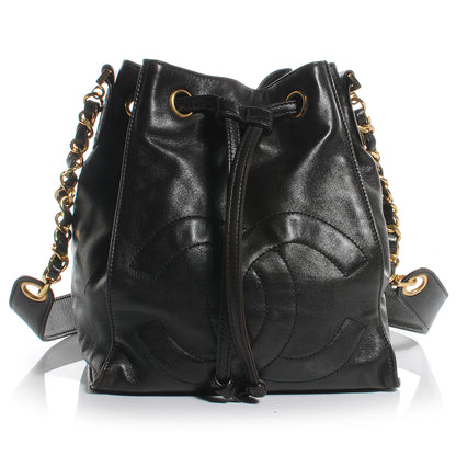 Chanel Lambskin Drawstring Shoulder Bag Dark Brown 1 of 8