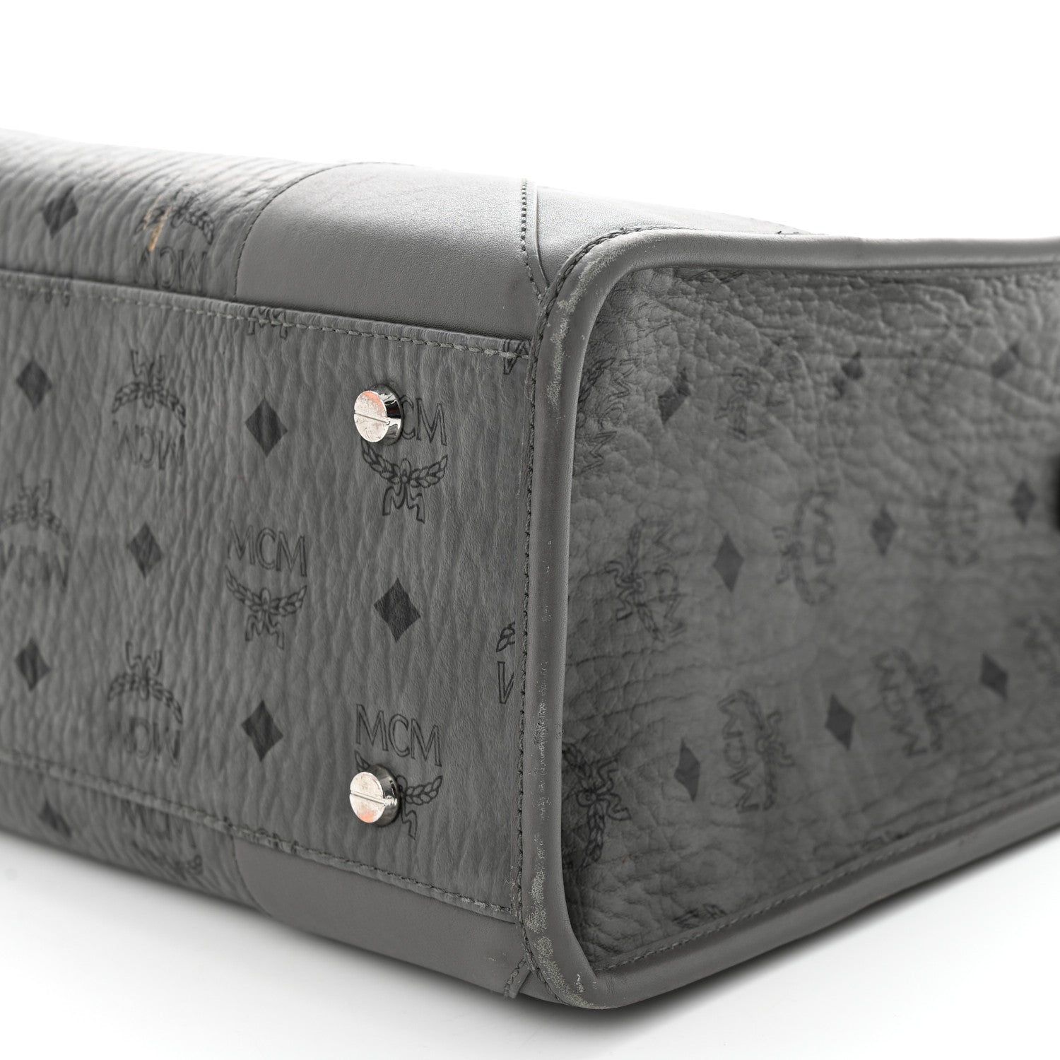 MCM Visetos Large Munchen Tote Grey 10 of 12