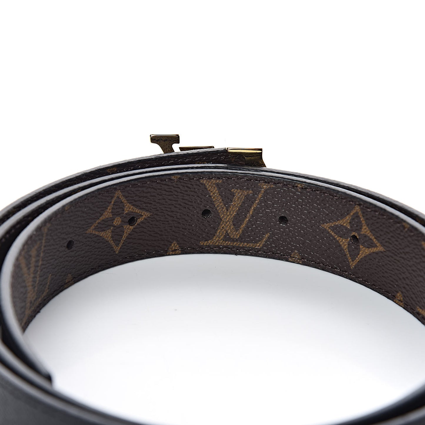 Calfskin Monogram 30mm LV Initiales Reversible Belt 90 36 Black
