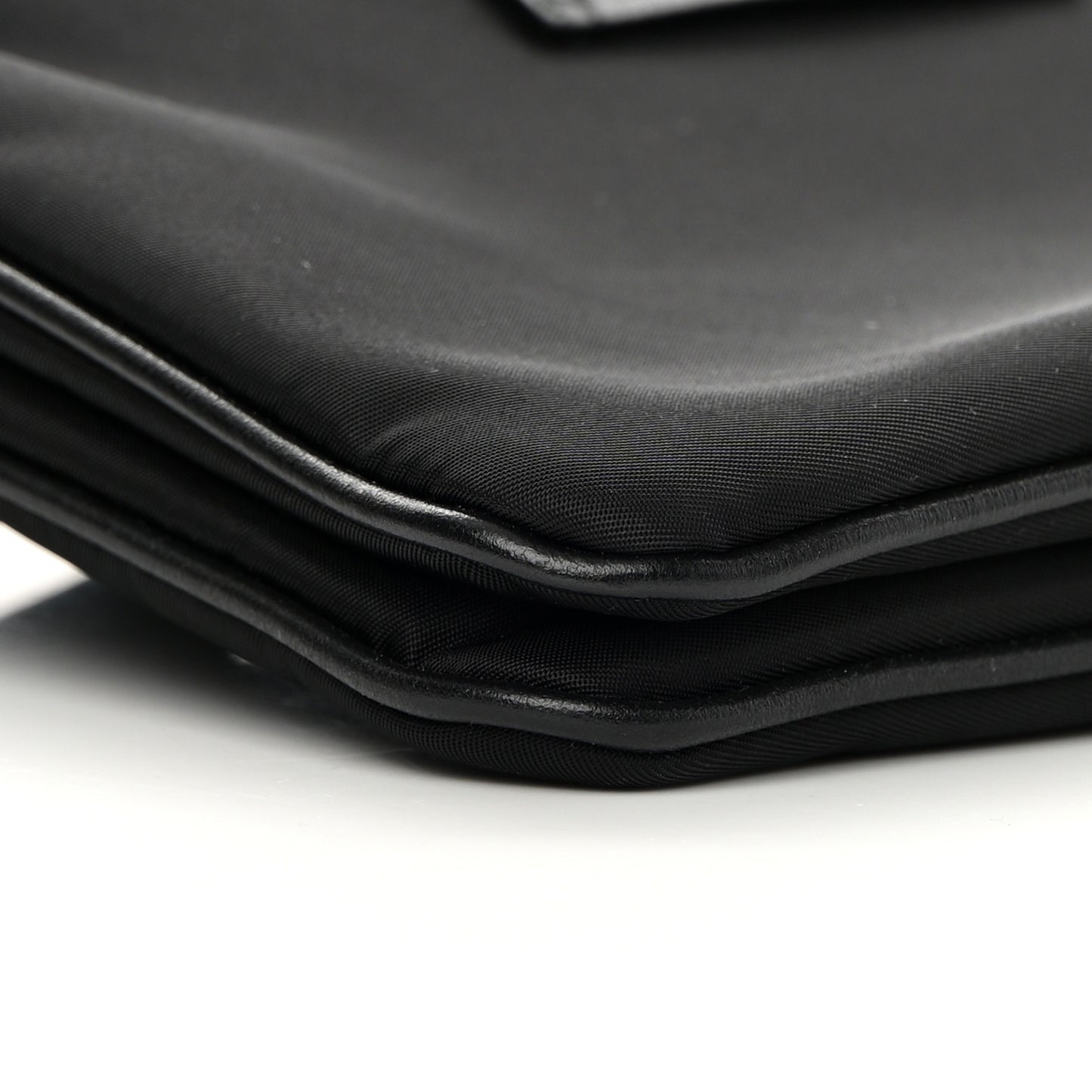 Nylon Candice Double Zip Crossbody Pouch Black
