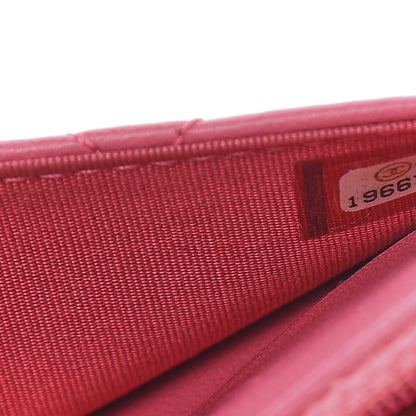 Chanel Lambskin Quilted Boy Wallet On Chain WOC Pink 8 of 13