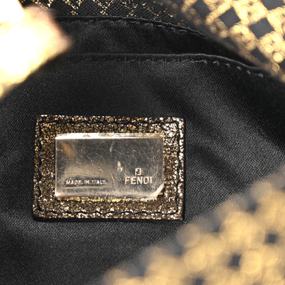Fendi Micro Zucchino Forever Mini Mama Baguette Black Gold 6 of 9