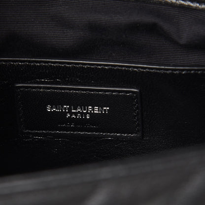 Saint Laurent Sheepskin Matelasse Chevron Monogram Monochrome Large College Satchel Black 8 of 12