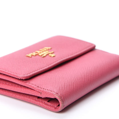 Prada Saffiano Metal Card Holder Peonia 6 of 8