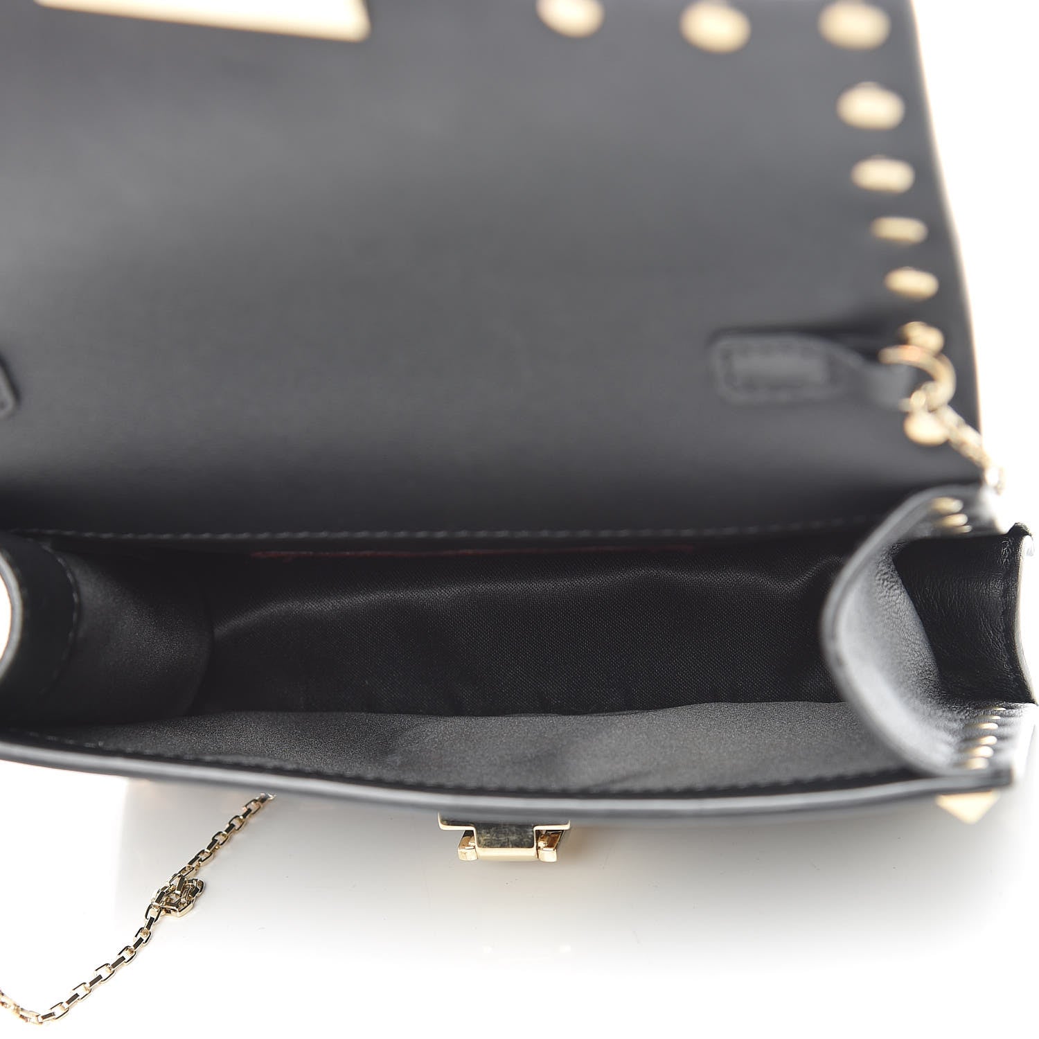 Valentino Garavani Vitello Rockstud Flip Lock Chain Crossbody Bag Black 5 of 11
