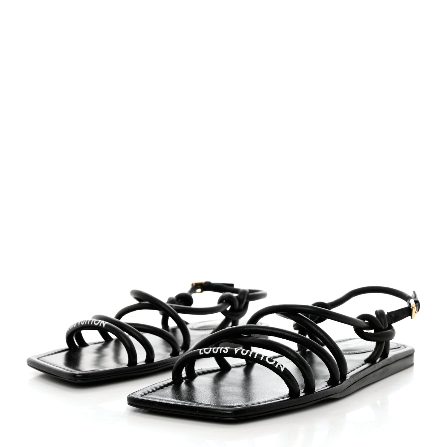 Lambskin Nova Flat Sandals 38.5 Black
