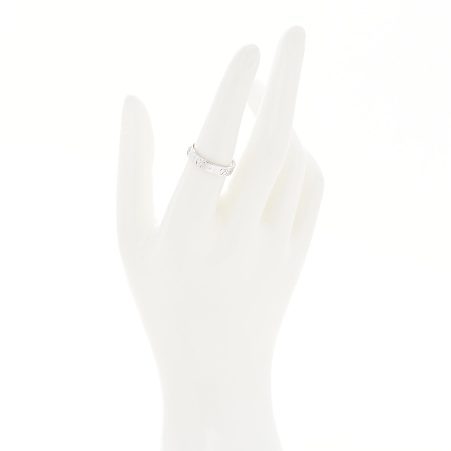 18K White Gold 4mm Icon Thin Band Ring 56 7.5