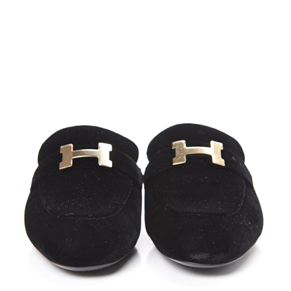 Hermes Velvet Trocadero Mule 38 Black 2 of 9
