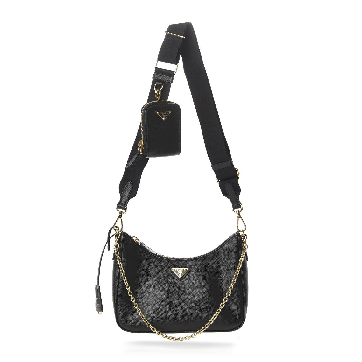 Prada Saffiano Lux Re-Edition 2005 Shoulder Bag Black 1 of 9