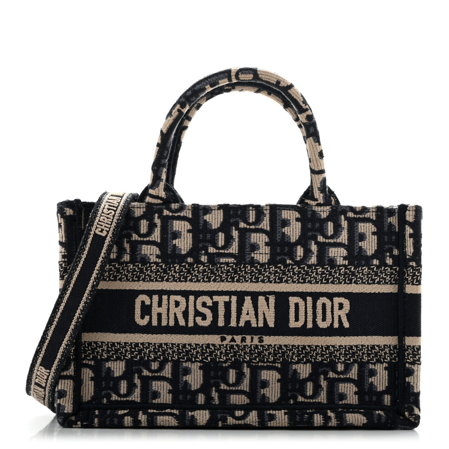 Oblique Mini Book Tote With Strap Blue Multicolor