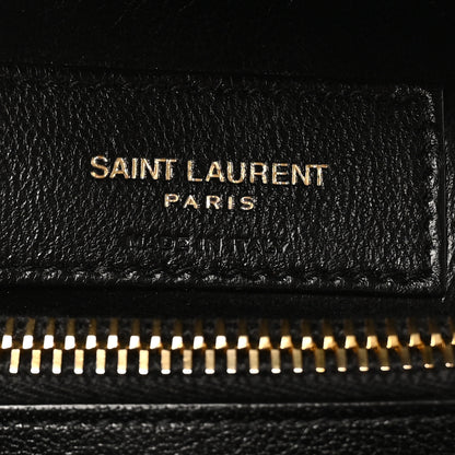 Saint Laurent Sheepskin Matelasse Chevron Monogram Medium College Bag Black 7 of 10