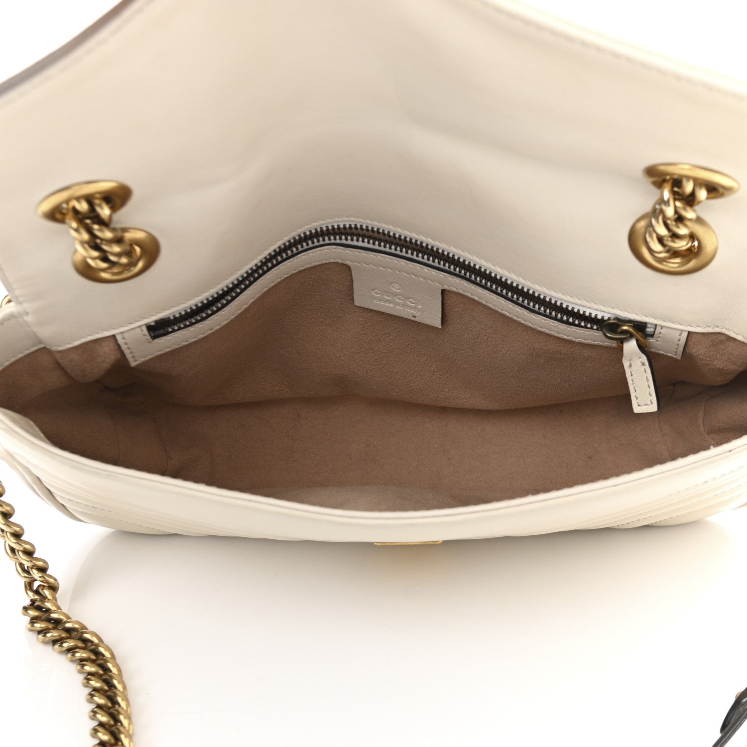Gucci Calfskin Matelasse Small GG Marmont Shoulder Bag White 5 of 12