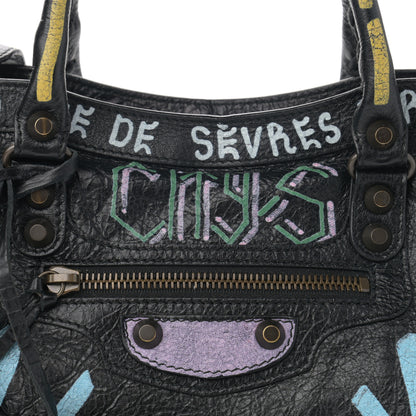 Balenciaga Agneau Graffiti All Over Classic Hardware S City Black Multicolor 8 of 10