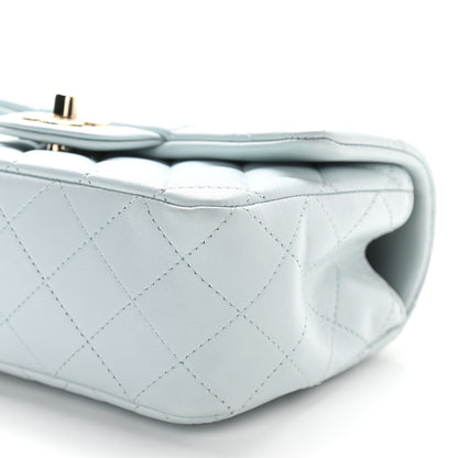 Chanel Lambskin Quilted Mini Top Handle Rectangular Flap Light Blue 9 of 9