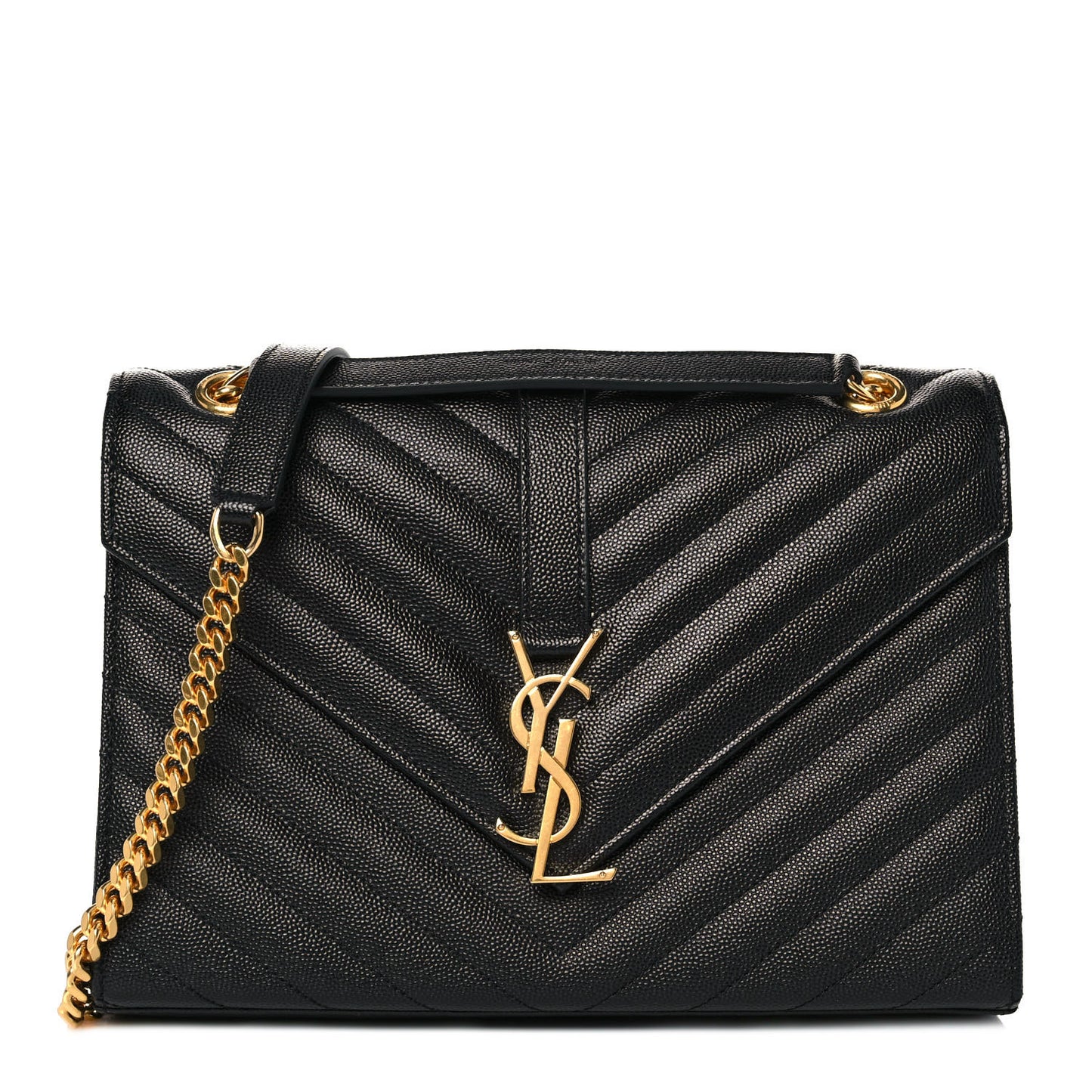 Grain De Poudre Matelasse Chevron Medium Monogram Satchel Black