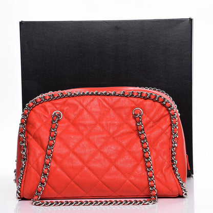 Chanel Washed Lambskin Chain Around Bowler Red 8 of 8