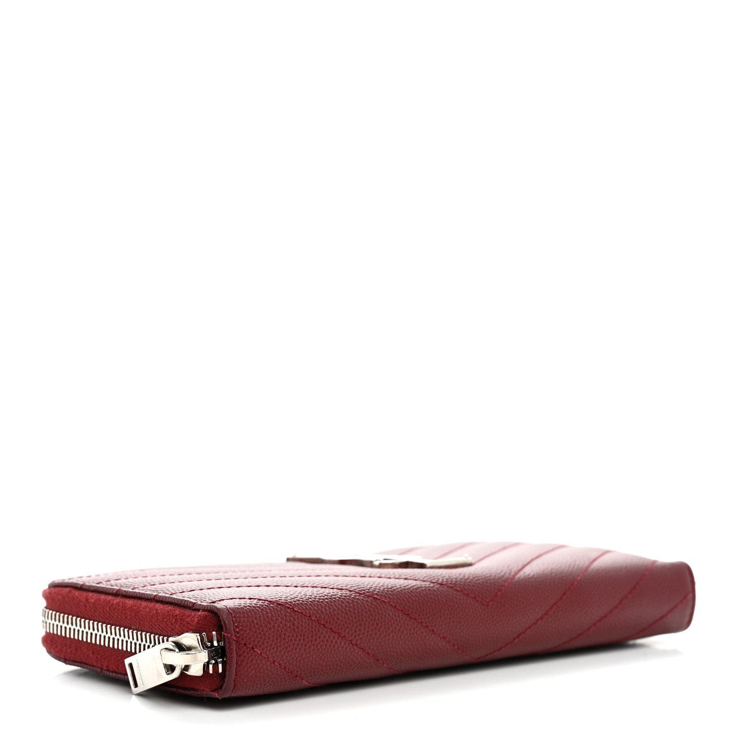 Grain De Poudre Matelasse Chevron Monogram Zip Around Wallet Palissandre