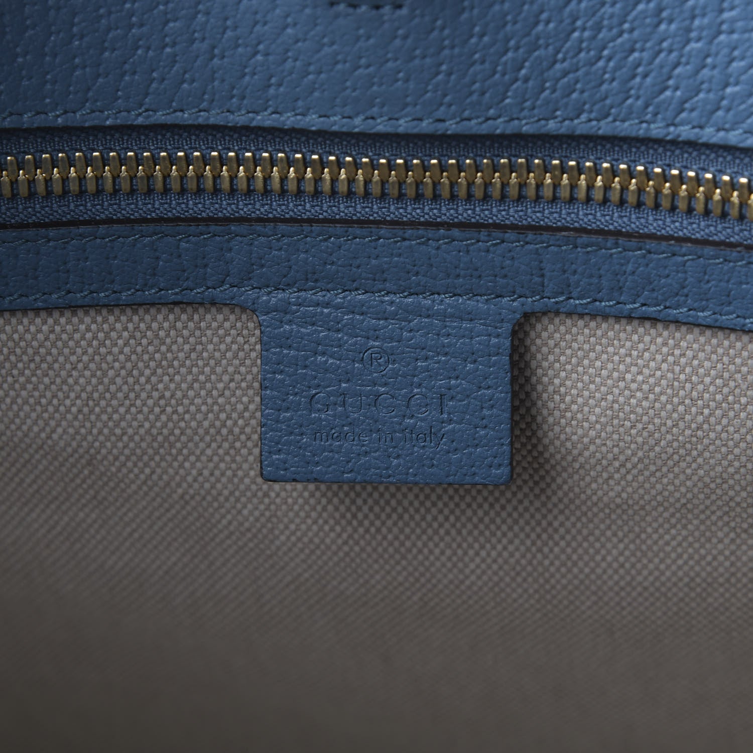 Gucci Fabric Embroidered Hawaii Striped Tote Bag Blue 8 of 10