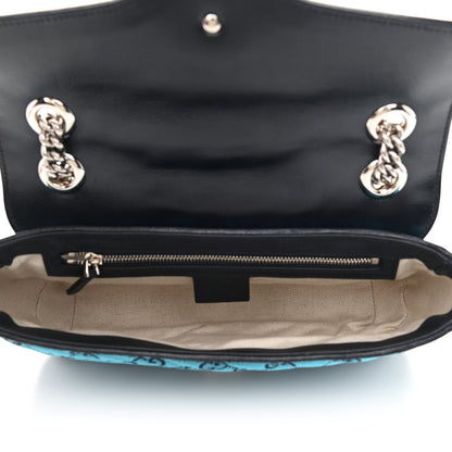 Gucci Monogram Multicolor Matelasse Diagonal Small GG Marmont Shoulder Bag Light Blue 5 of 8