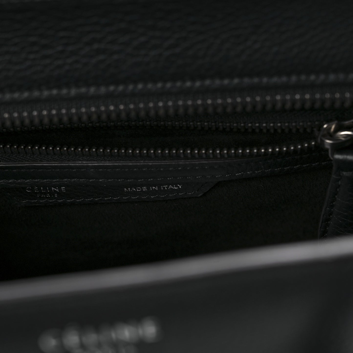 Drummed Calfskin Micro Luggage Black
