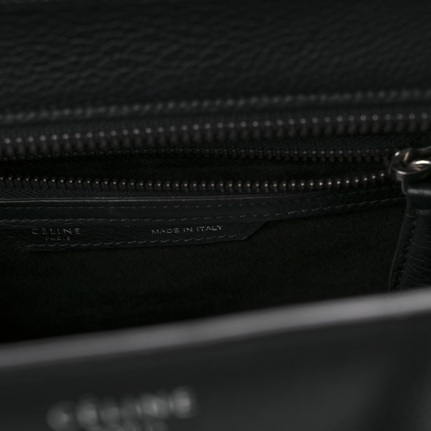 Celine Drummed Calfskin Micro Luggage Black 6 of 8