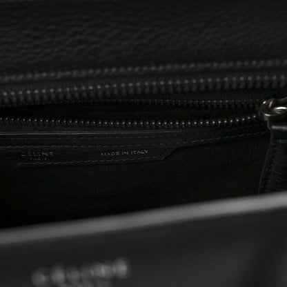Celine Drummed Calfskin Micro Luggage Black 6 of 8