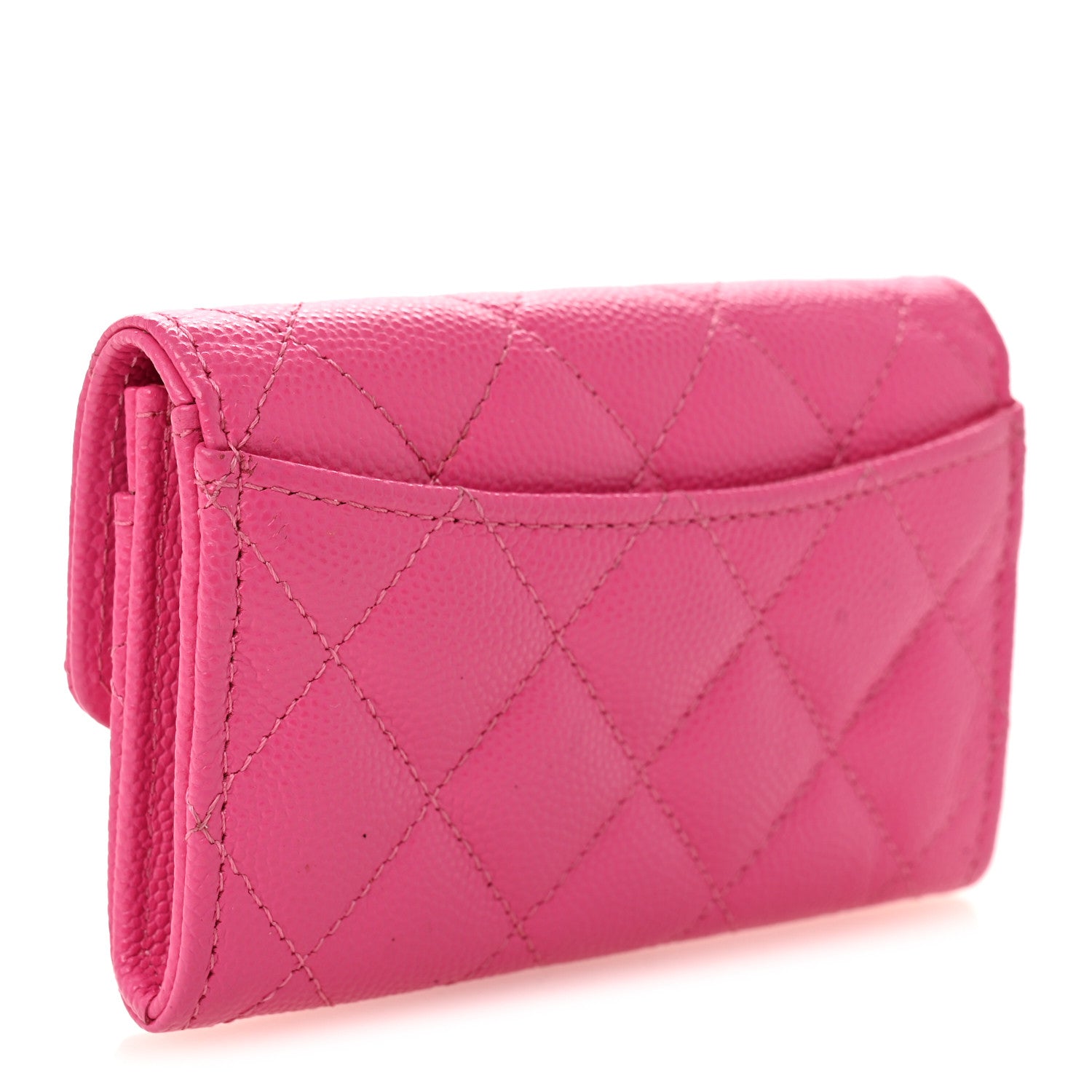 Chanel Caviar Quilted Flap Card Holder Wallet Dark Pink 3 of 8