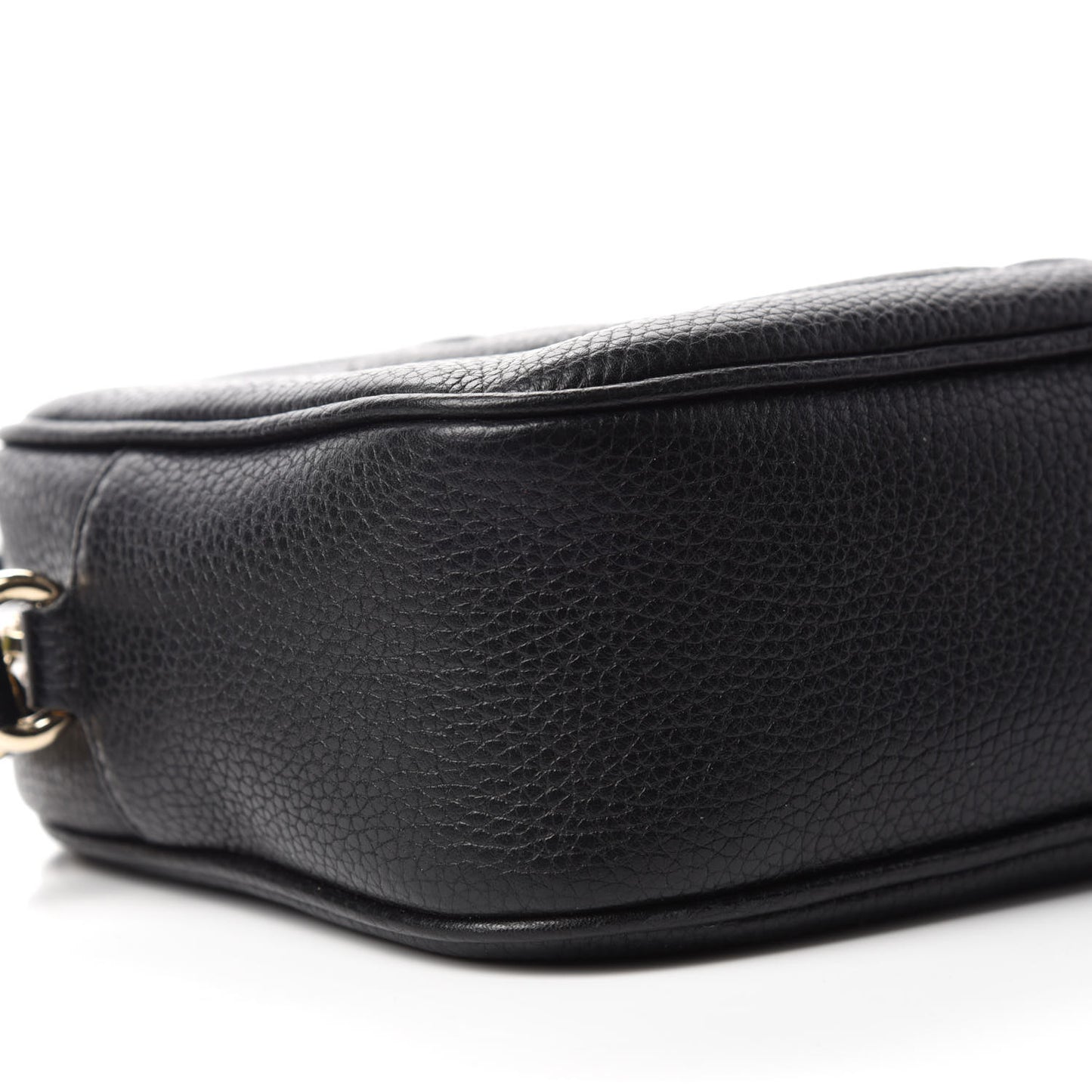 Pebbled Calfskin Small Soho Disco Bag Black