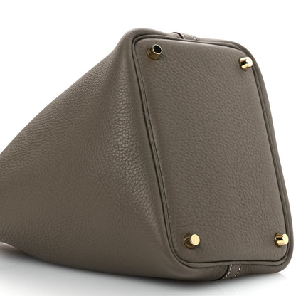 Hermes Taurillon Clemence Picotin Lock 18 PM Etoupe 9 of 12