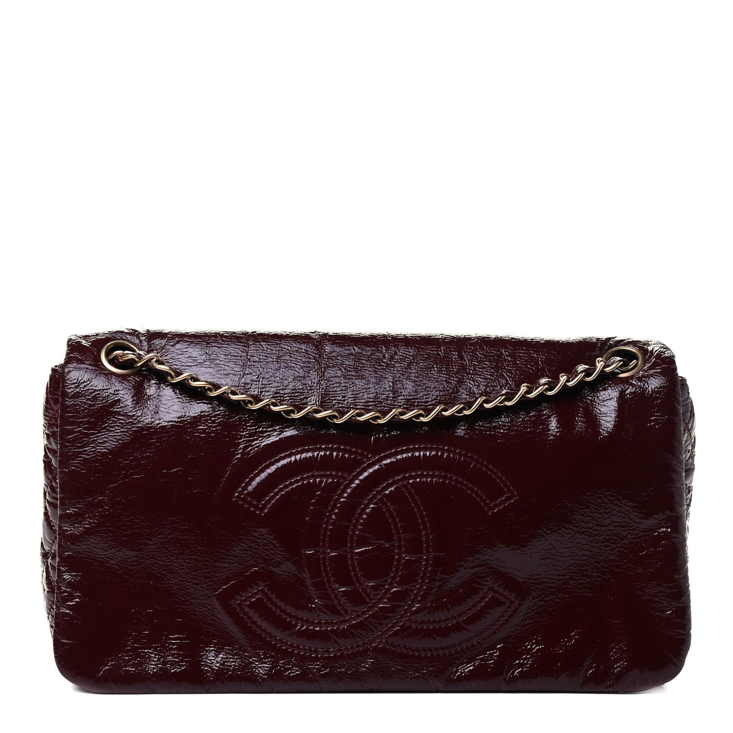 Vinyl Rock and Chain Medium Flap Bordeaux