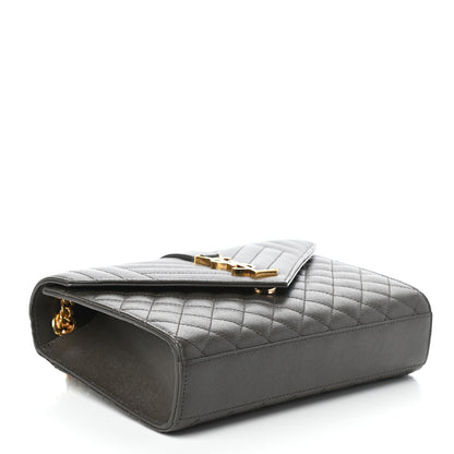 Saint Laurent Grain De Poudre Textured Mixed Matelasse Medium Triquilt Monogram Satchel Earth 4 of 9