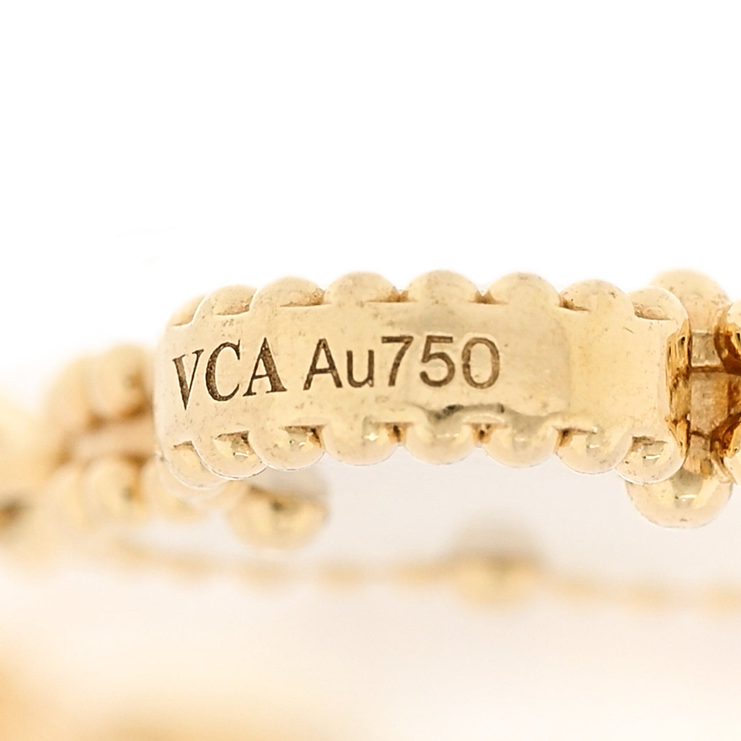 18K Yellow Gold Mother of Pearl 5 Motifs Vintage Alhambra Bracelet