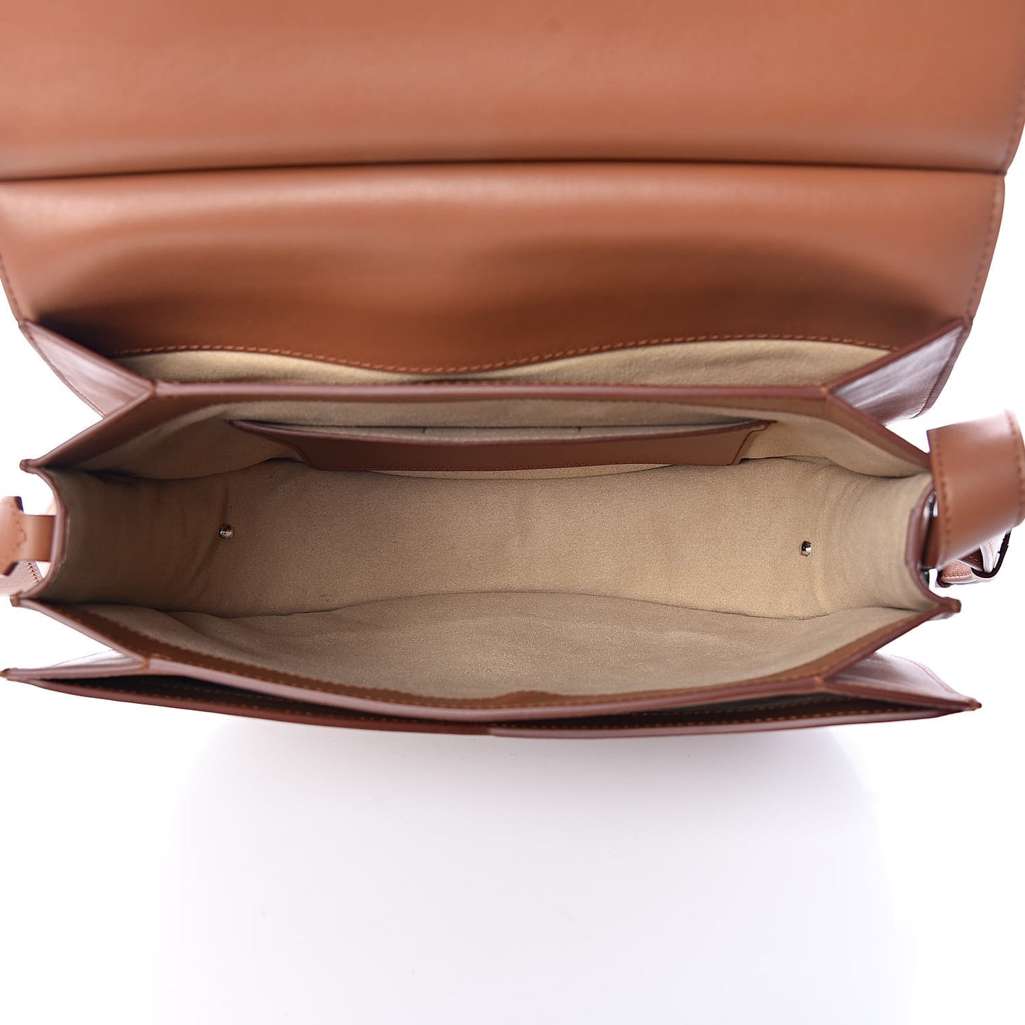 Calfskin Infinity Saddle Bag Cognac