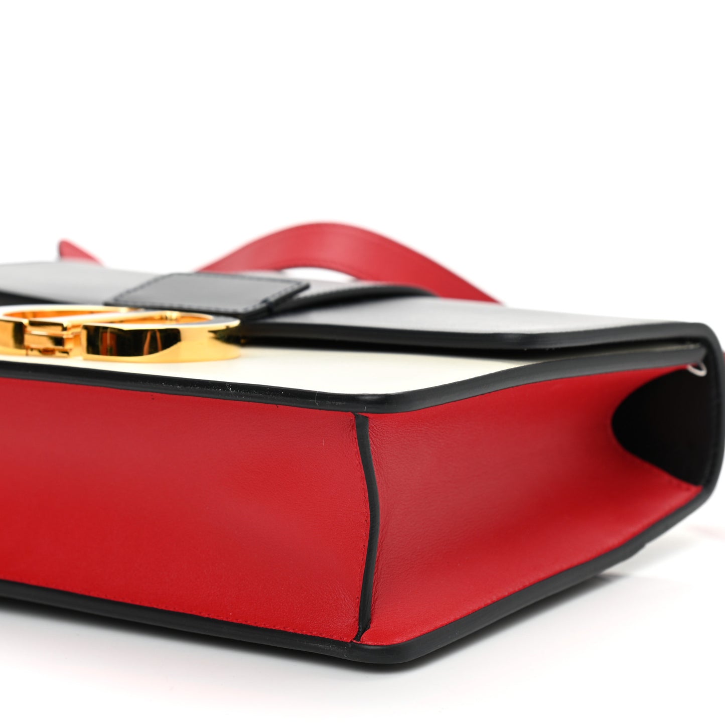 Box Calfskin Tri-Color 30 Montaigne Flap Bag Navy Blue White Red