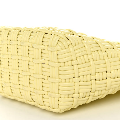 Balenciaga Varnished Faux Calfskin Braided XS Bistro Basket Pale Yellow 10 of 10