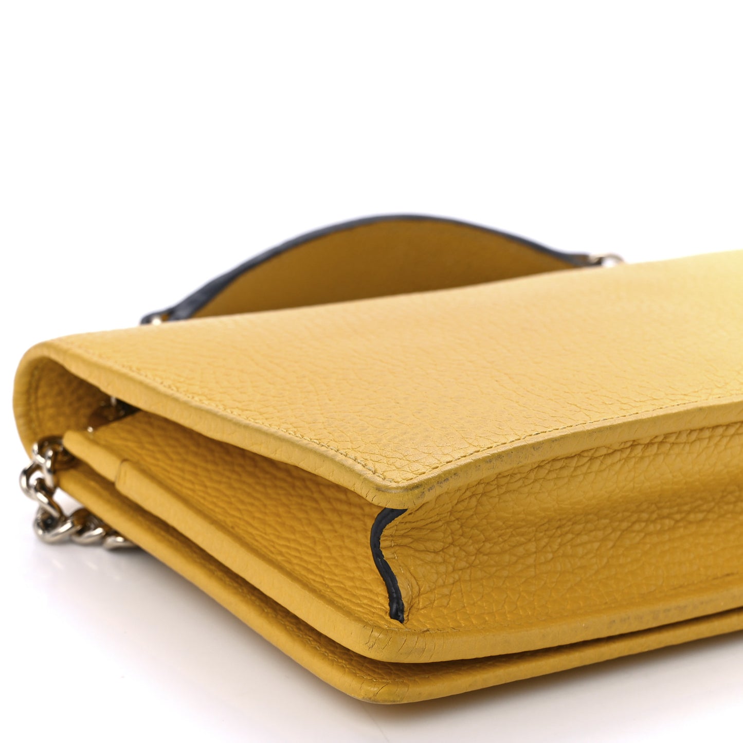 Pebbled Calfskin Soho Wallet on Chain New Buttercup