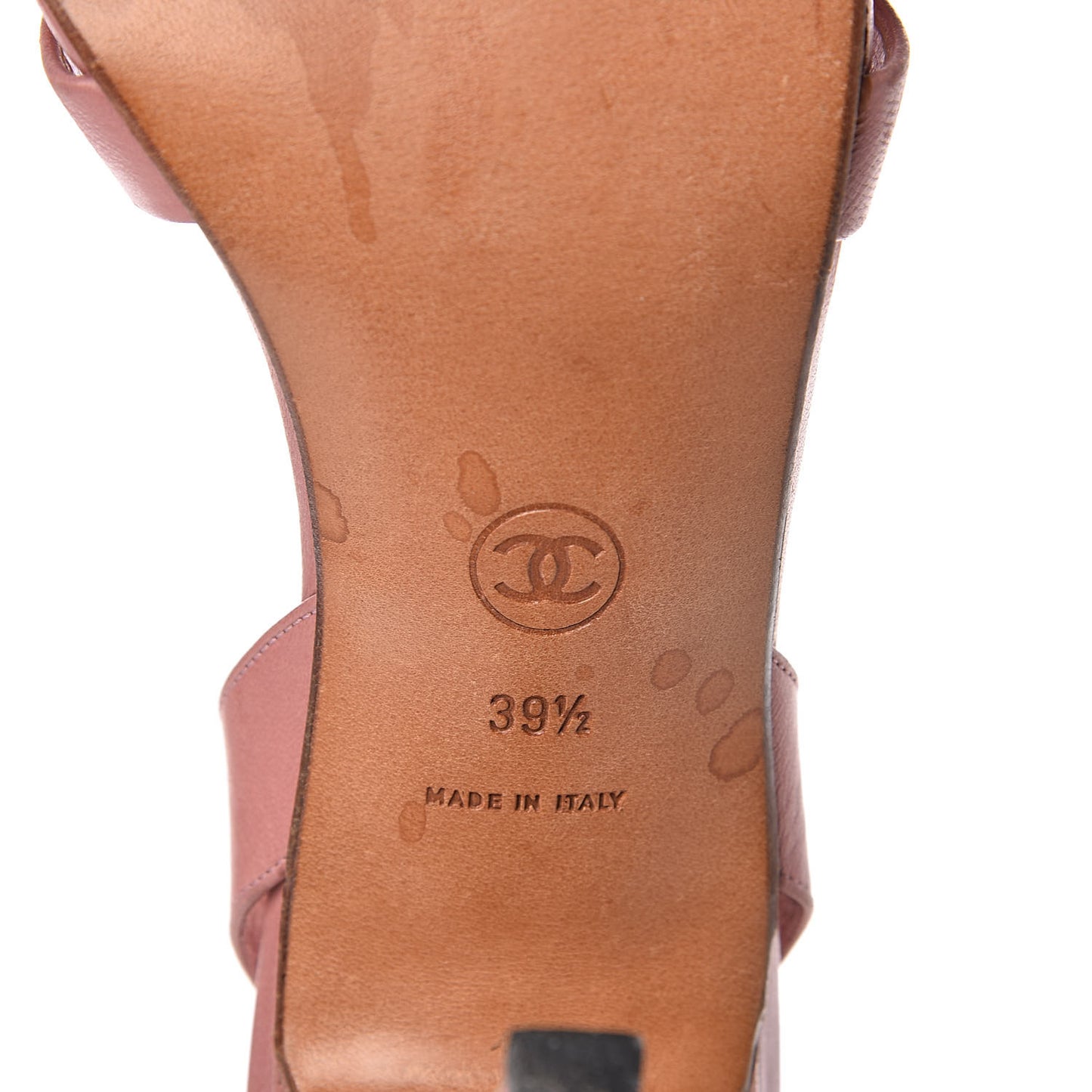 Lambskin Logo Slingback Sandals 39.5 Pink