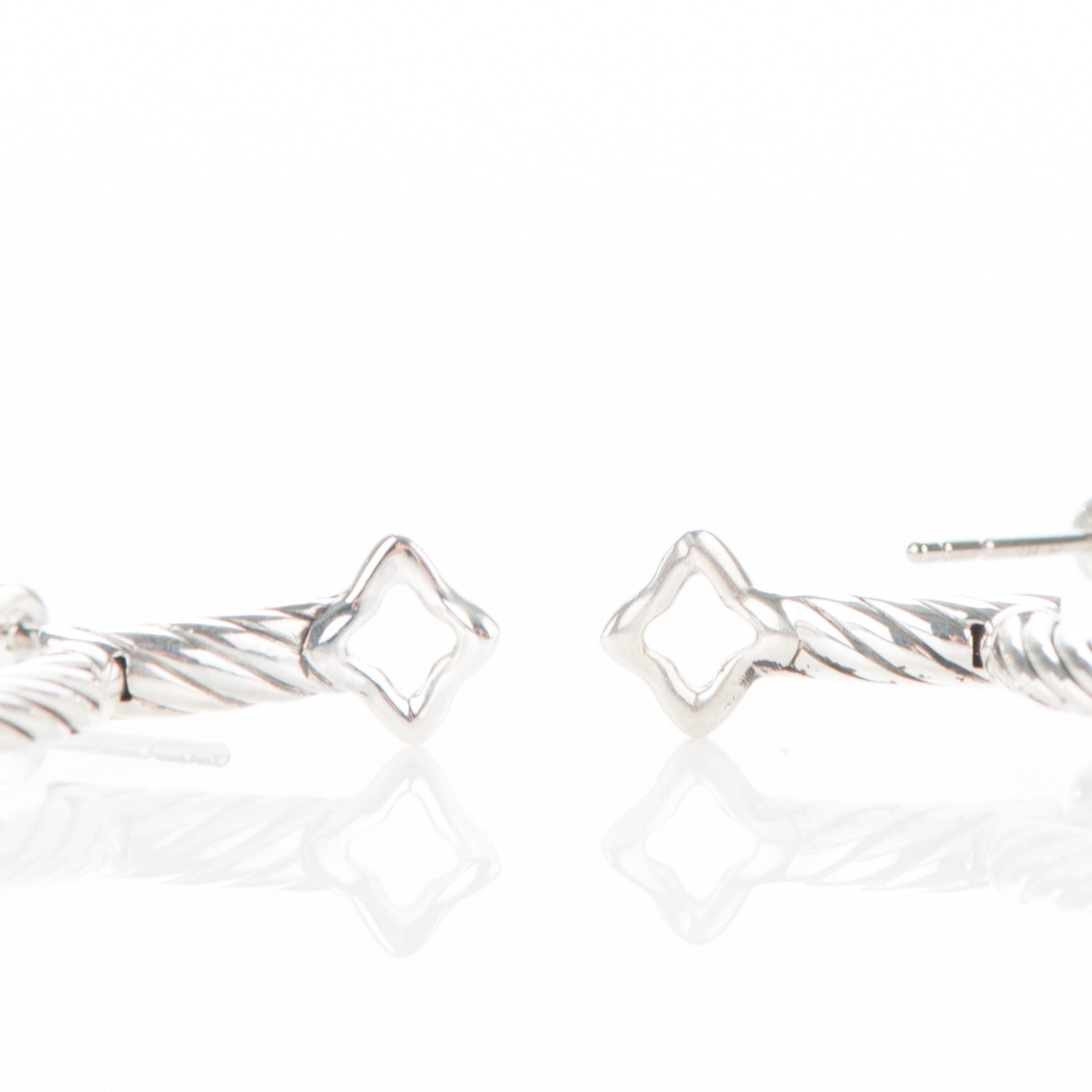 David Yurman Sterling Silver Cable Classics Extra Large Hoop Earrings 4 of 5