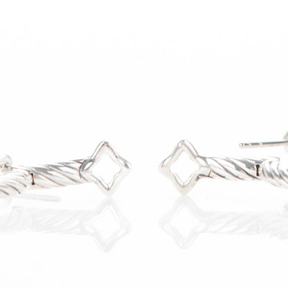 David Yurman Sterling Silver Cable Classics Extra Large Hoop Earrings 4 of 5