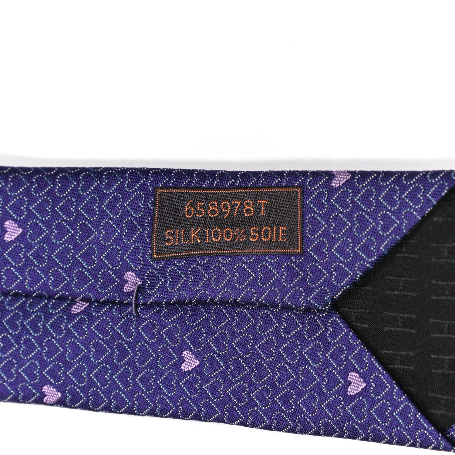 Hermes Printed Silk Mens Darling Neck Tie Violet Mauve 4 of 6
